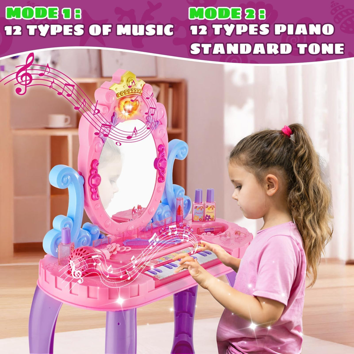 MOEAWS kids piano lights enhance pretend performances with interactive music
