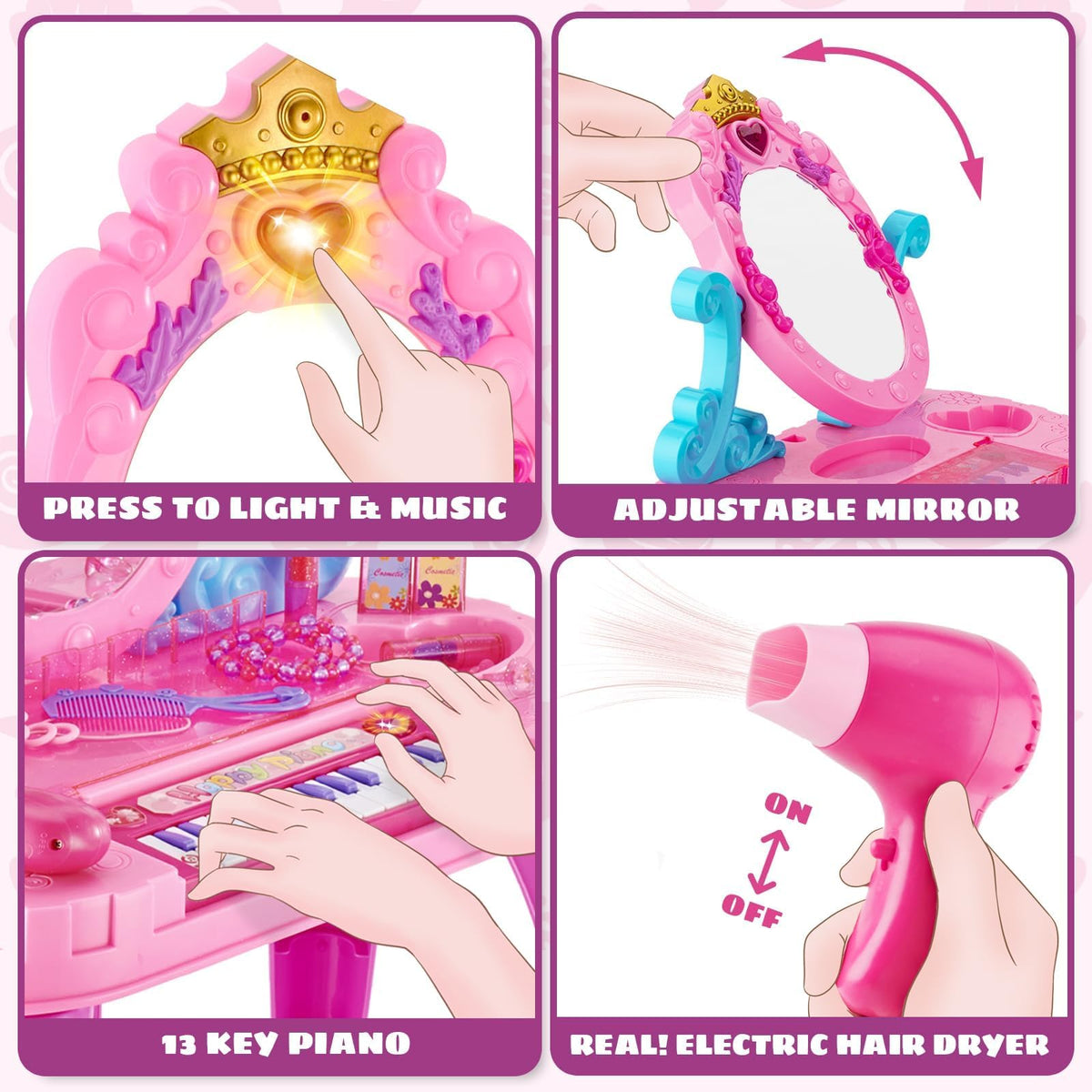 MOEAWS makeup accessories kit supports creativity and fine motor skills