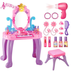 MOEAWS vanity makeup table with princess set for imaginative dress-up play