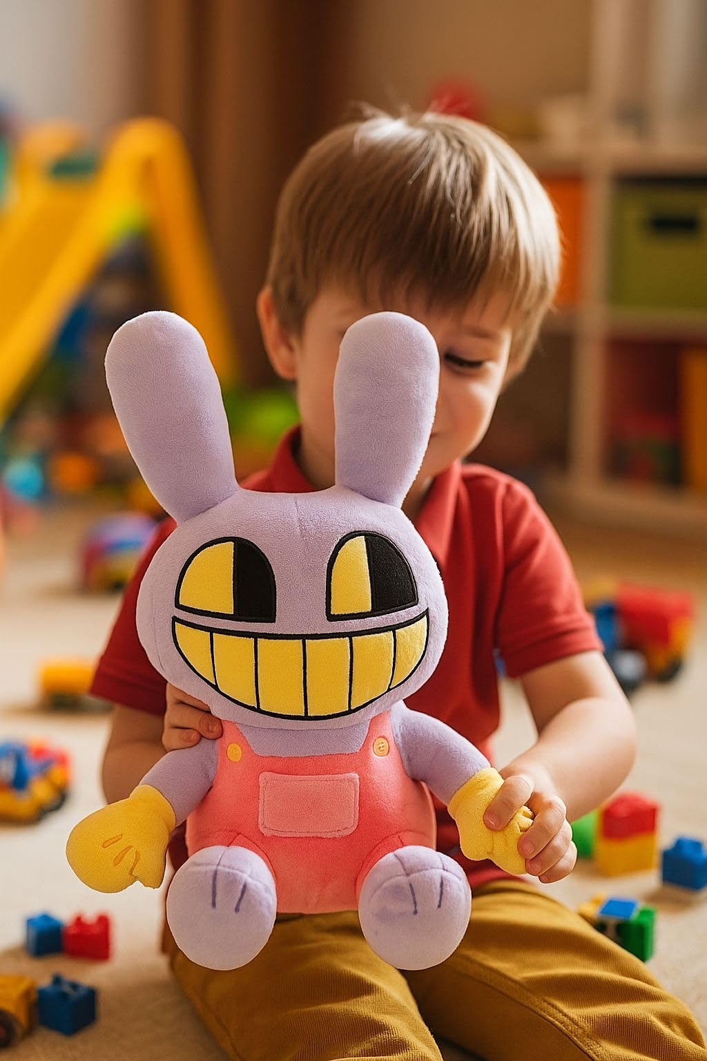 MOIN HANDICRAFTS pixel-style plush with bright overalls brightens shelves.