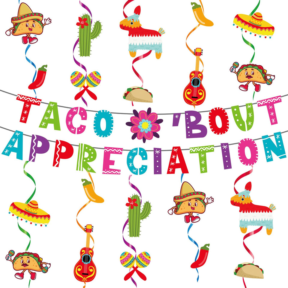 Moinchore Taco Bout Appreciation banner 5ft enhances fiesta ambiance for celebrations