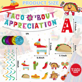 Moinchore Taco Bout banner design closeup shows colorful Mexican motif