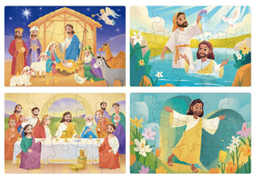 MoinKidz Bible 4in1 puzzles box with four scenes for family learning