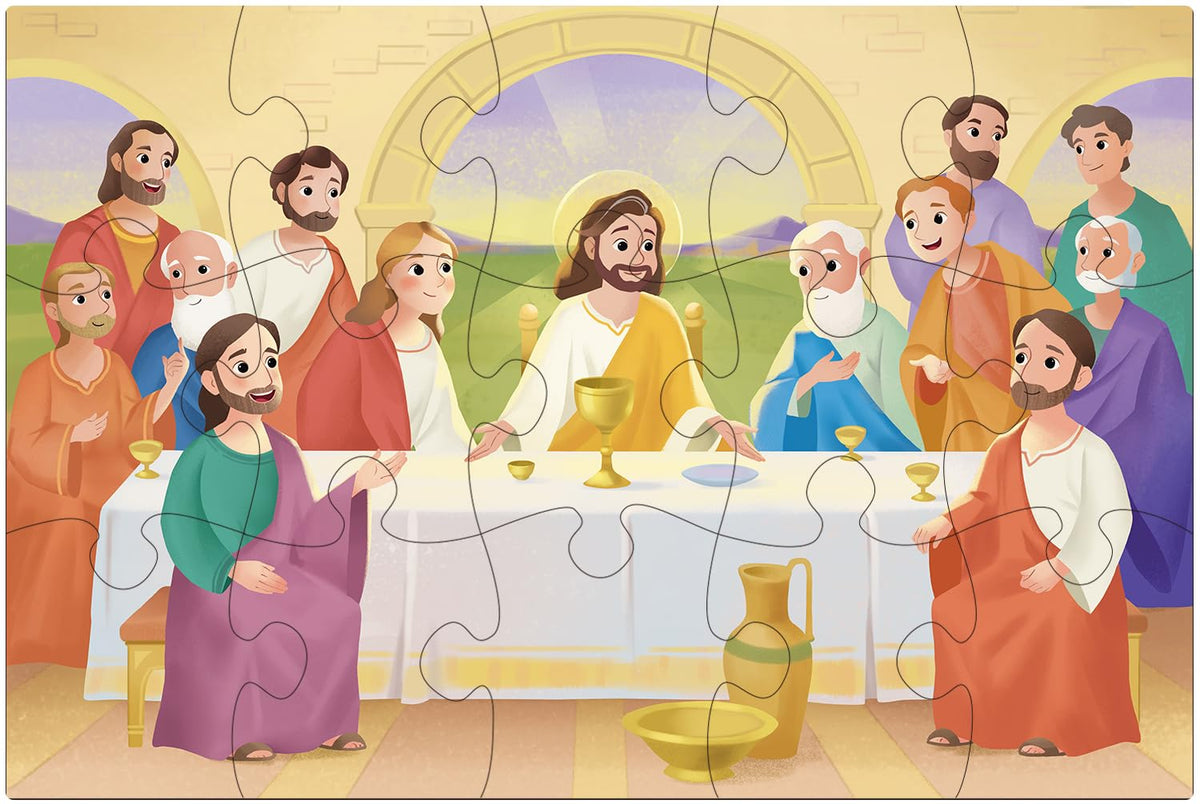 MoinKidz Bible puzzles Last Supper scene for family discussion
