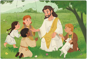 MoinKidz Bible Puzzles: Pieces in box ready for repeated play sessions