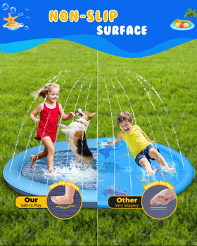 Moinmoly non-slip textured surface keeps pets steady during watery play outside.