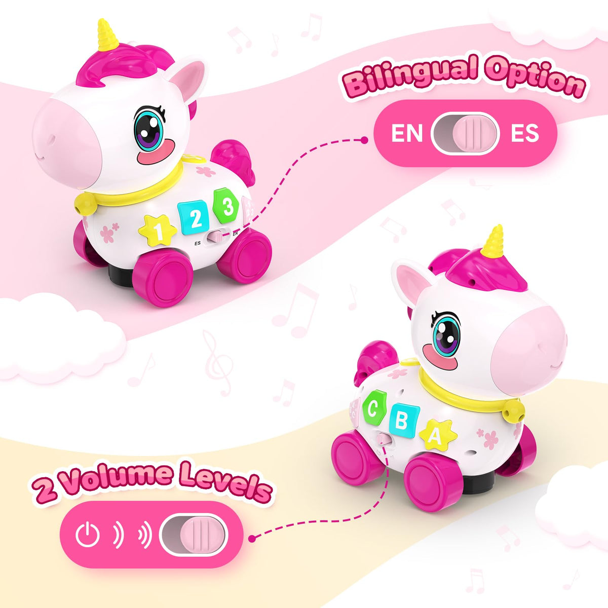 MOISTAR unicorn lights and music enhance sensory play during early steps
