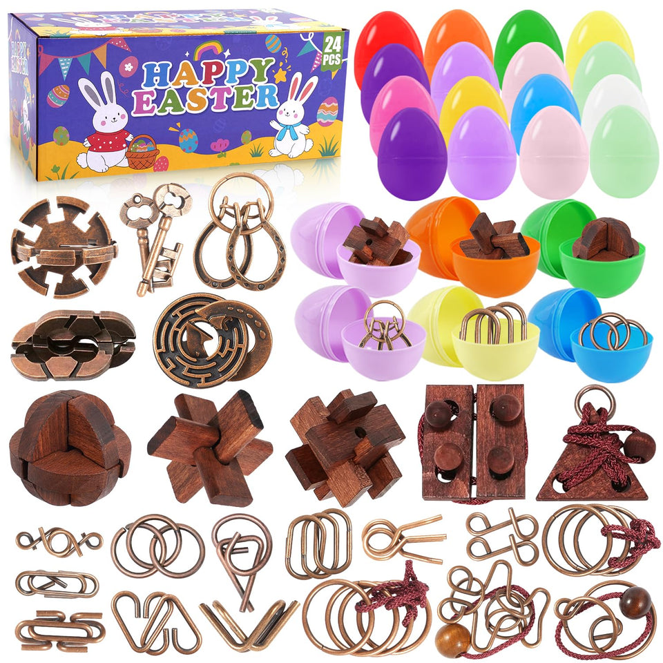 Mojimky 24pc Easter egg fillers bundle with colorful eggs for exciting treasure hunts