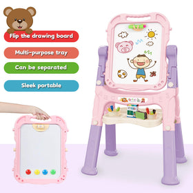 Mojitodon Art Easel pink adjustable-height legs grow with your child