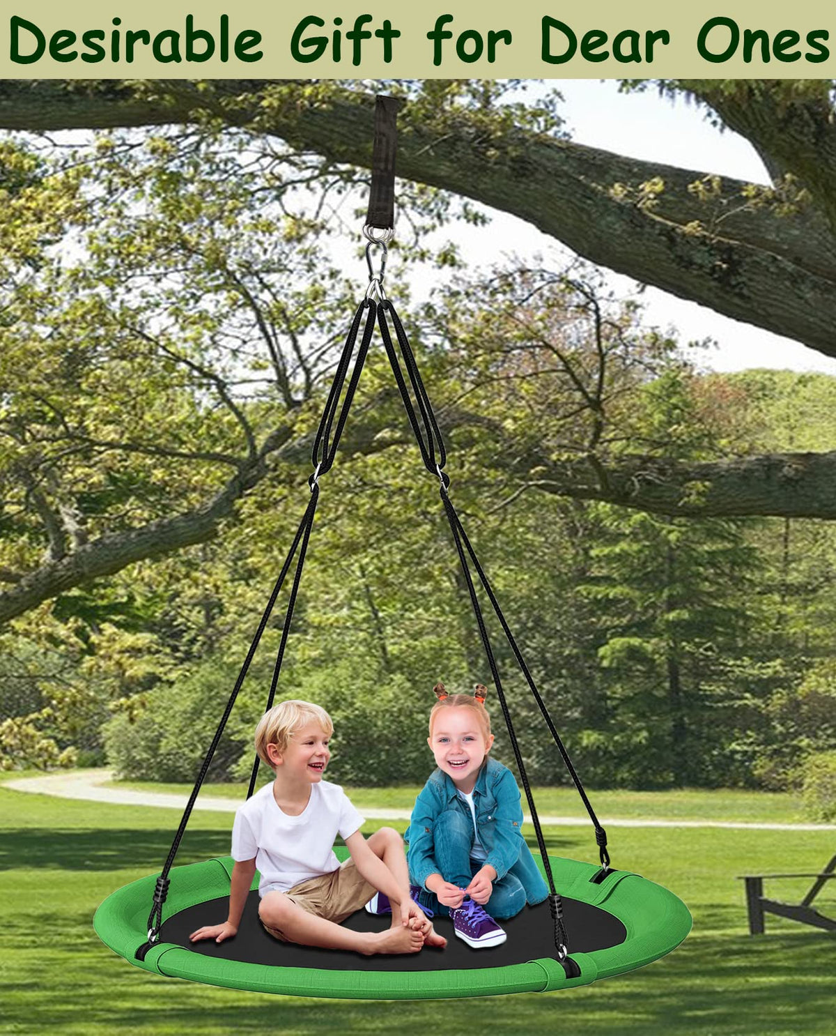 Mokeyder family-friendly backyard swing for birthdays and weekend play.
