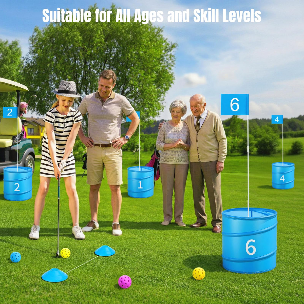 MoKo Backyard Golf Game pop-up design enables tool-free setup