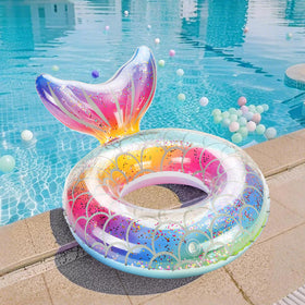 Compact deflated MoKo float ring fits in a backpack for travel