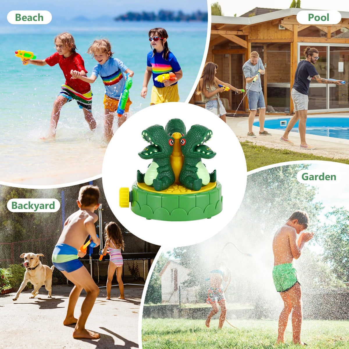 MoKo Dinosaur Sprinkler compact design for easy storage after play