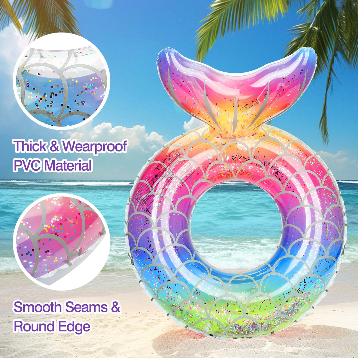 MoKo inflatable ring features easy double-valve inflation for quick setup
