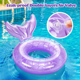 A kid enjoying MoKo float ring during outdoor pool or beach time