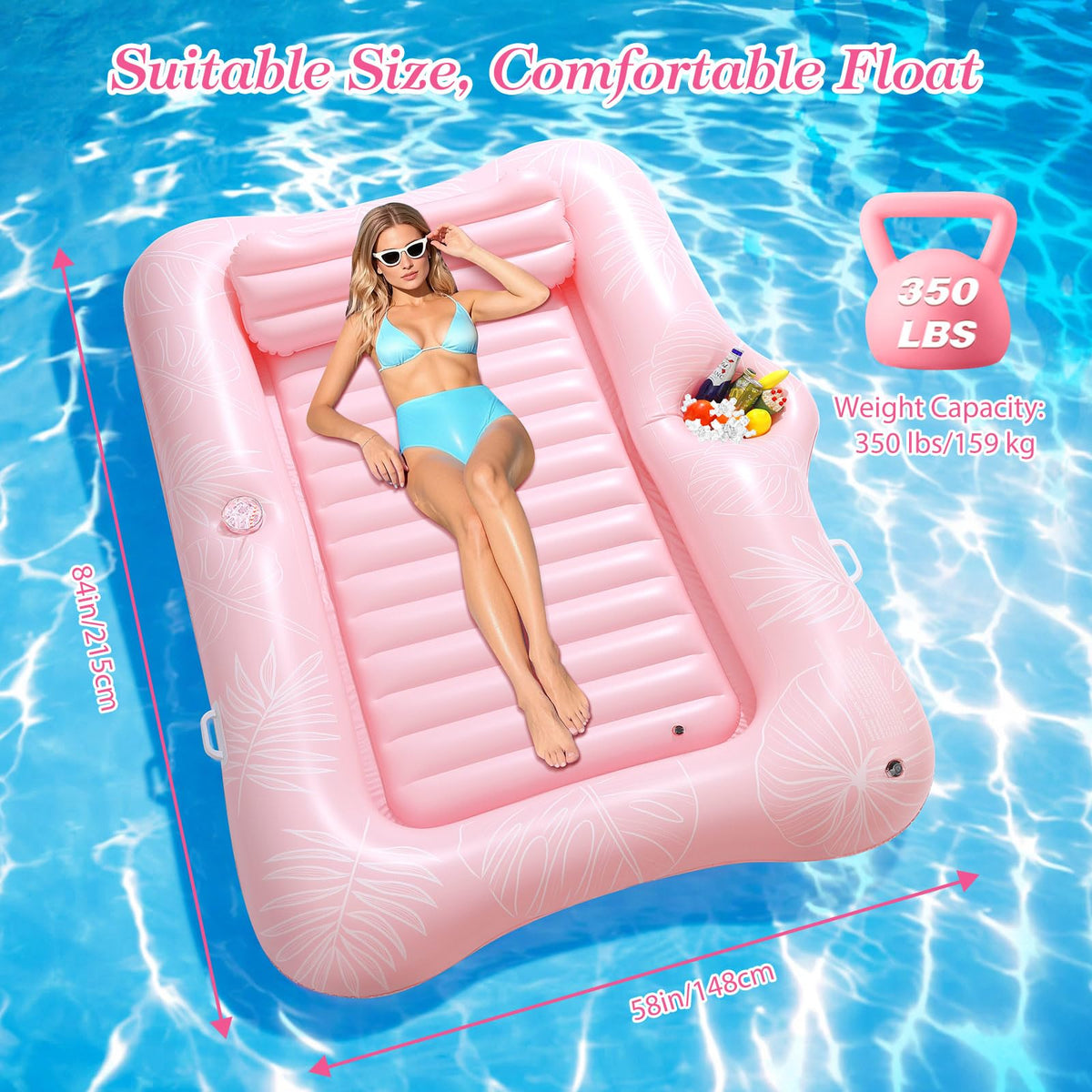MoKo pool float adult headrest and ribbed base for neck support while sunbathing.