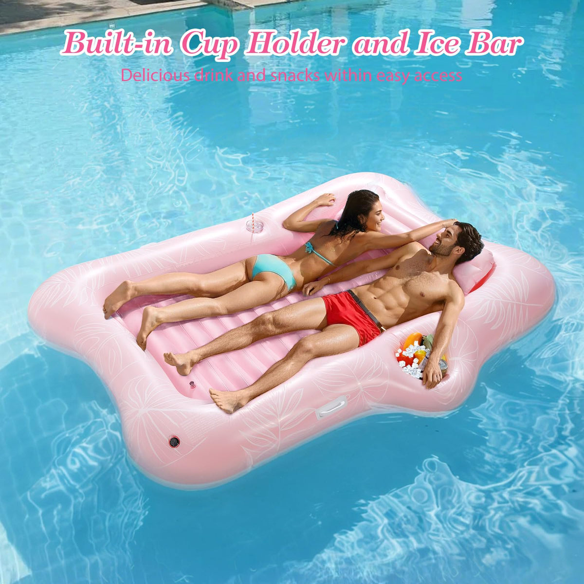 MoKo pool float inflates easily with leak-proof valve for quick setup.