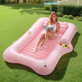 MoKo pool float adult bed offers spacious 82 x 50 inch lounging on water.