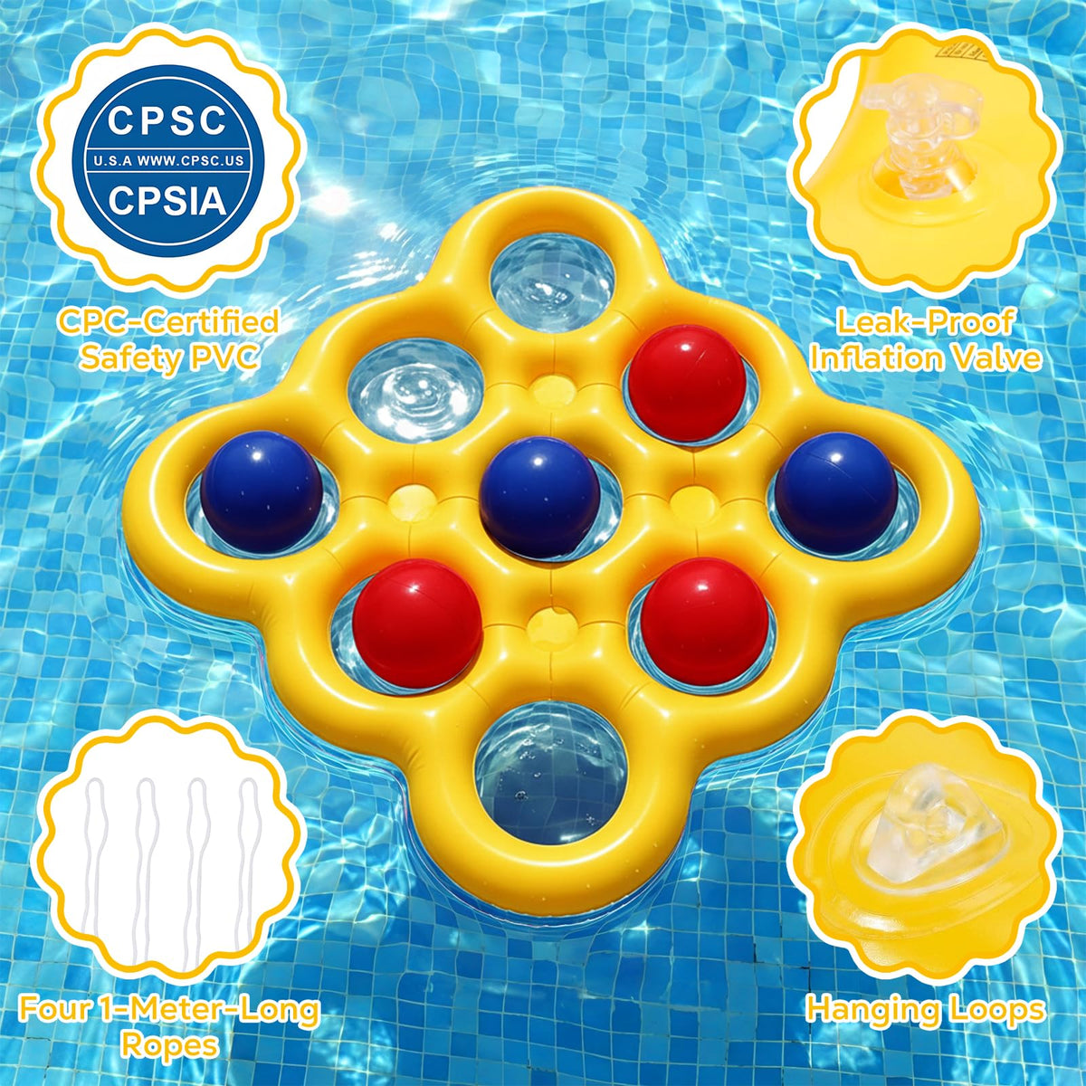 MoKo toss balls red and blue for Tic-Tac-Toe pool game setups
