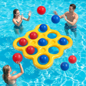 MoKo Tic-Tac-Toe pool board inflated for water play, 53 inches wide, family fun