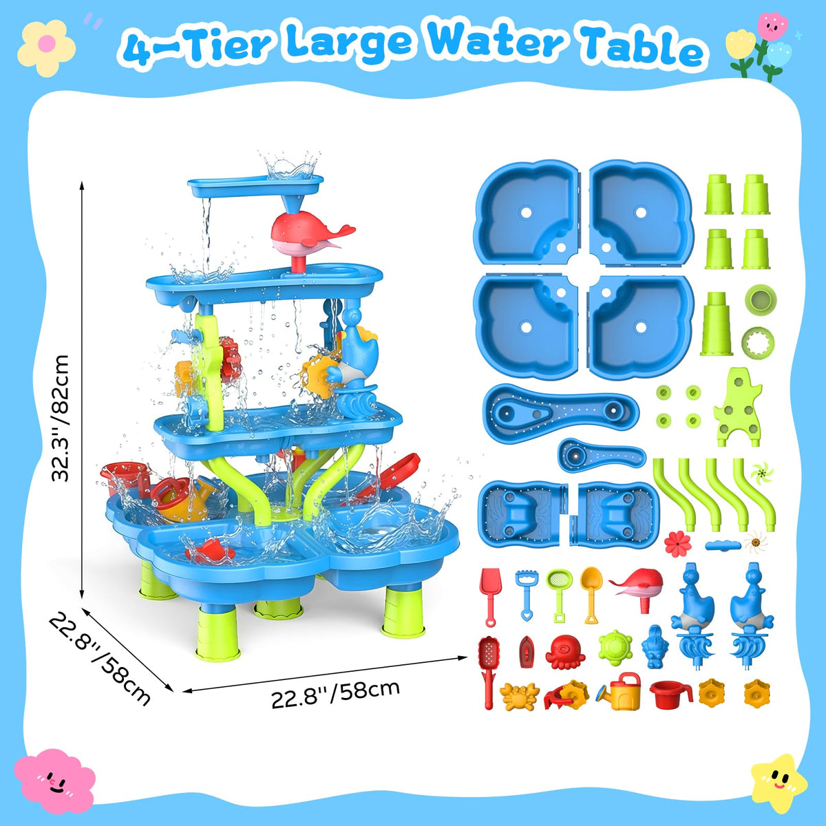 MoKo toddler sensory water table engaging hands-on learning with bright colors.