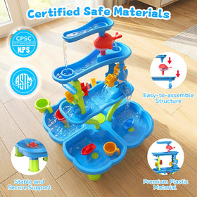 MoKo water table promotes collaborative play and family bonding outdoors.