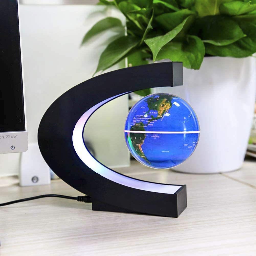 MOKOQI floating globe spins with 360 degree rotation