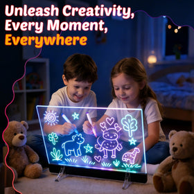 Light-up artwork glows softly, perfect for bedtime storytelling.