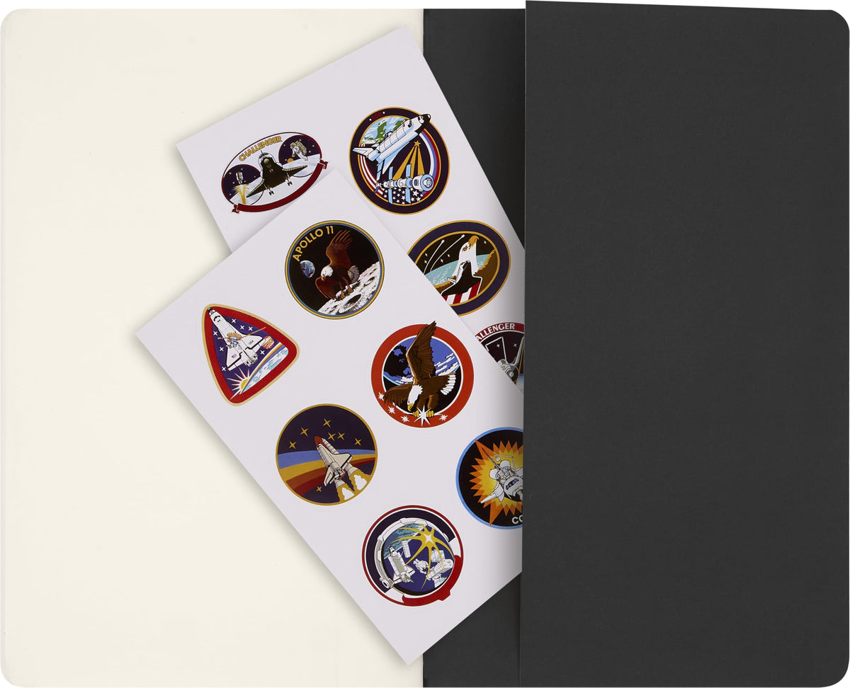 Moleskine NASA Cahier opens flat for effortless writing.
