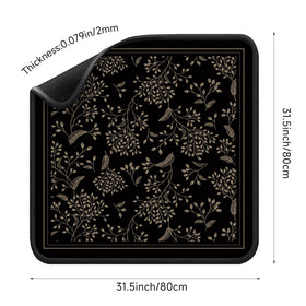 Molovsiny Mahjong Mat Noir Floral edge stitching highlights durability for long-lasting play.