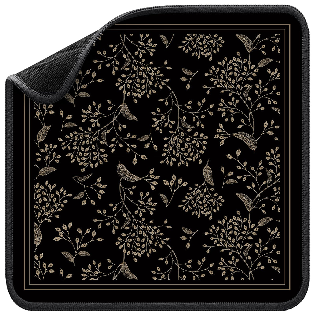 Molovsiny Mahjong Mat Noir Floral front view shows fade-resistant design for stylish game nights.