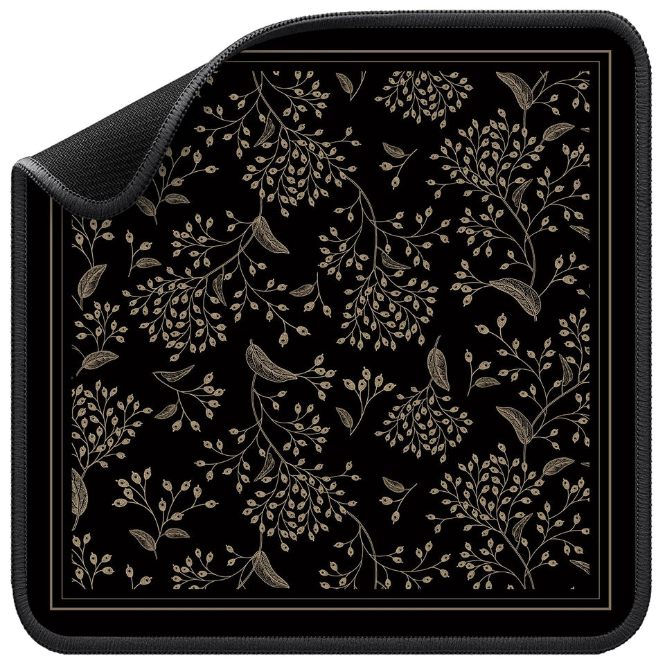 Molovsiny Mahjong Mat Noir Floral front view shows fade-resistant design for stylish game nights.