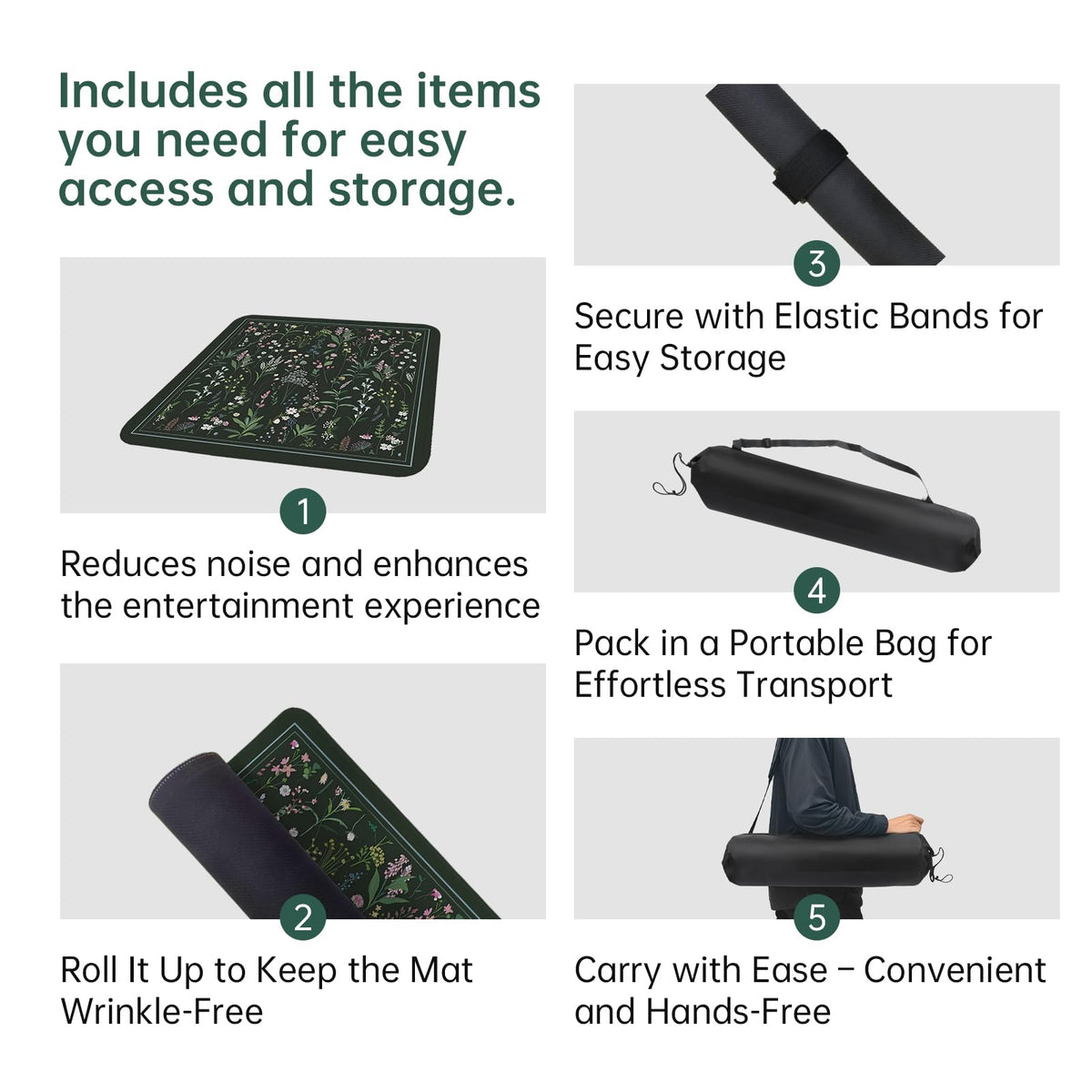 Molovsiny Mahjong Mat protects tables while reducing tile noise during play
