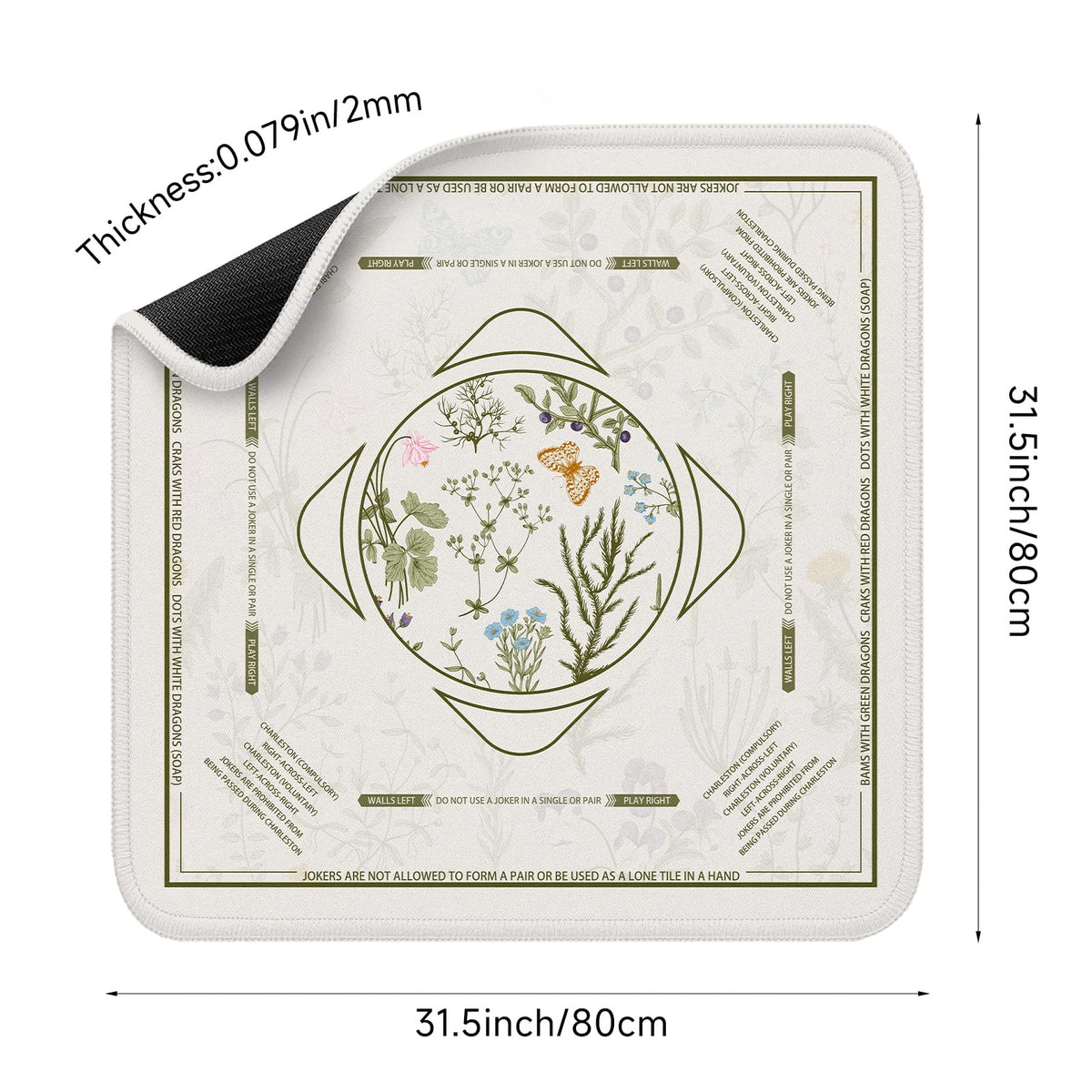 Molovsiny Mahjong Mat thick surface shows durable, premium polyester layer for lasting play.