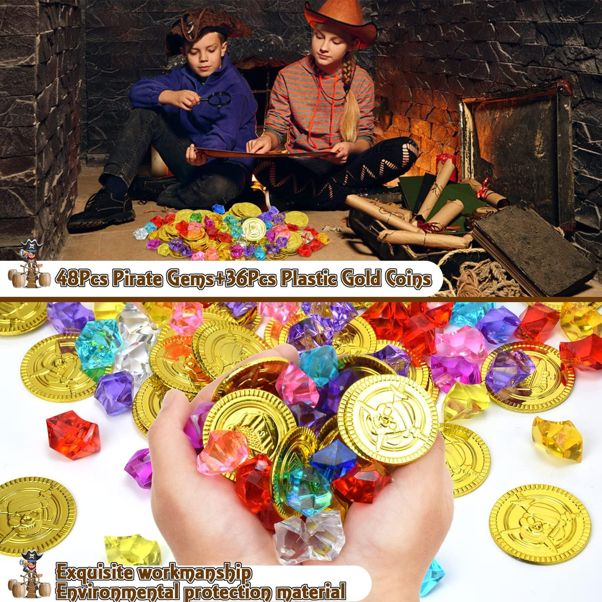 Moltby pirate pendants brighten goodie bags and treasure hunts.