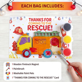Moltby Fire Truck paints and brush for easy kid crafts