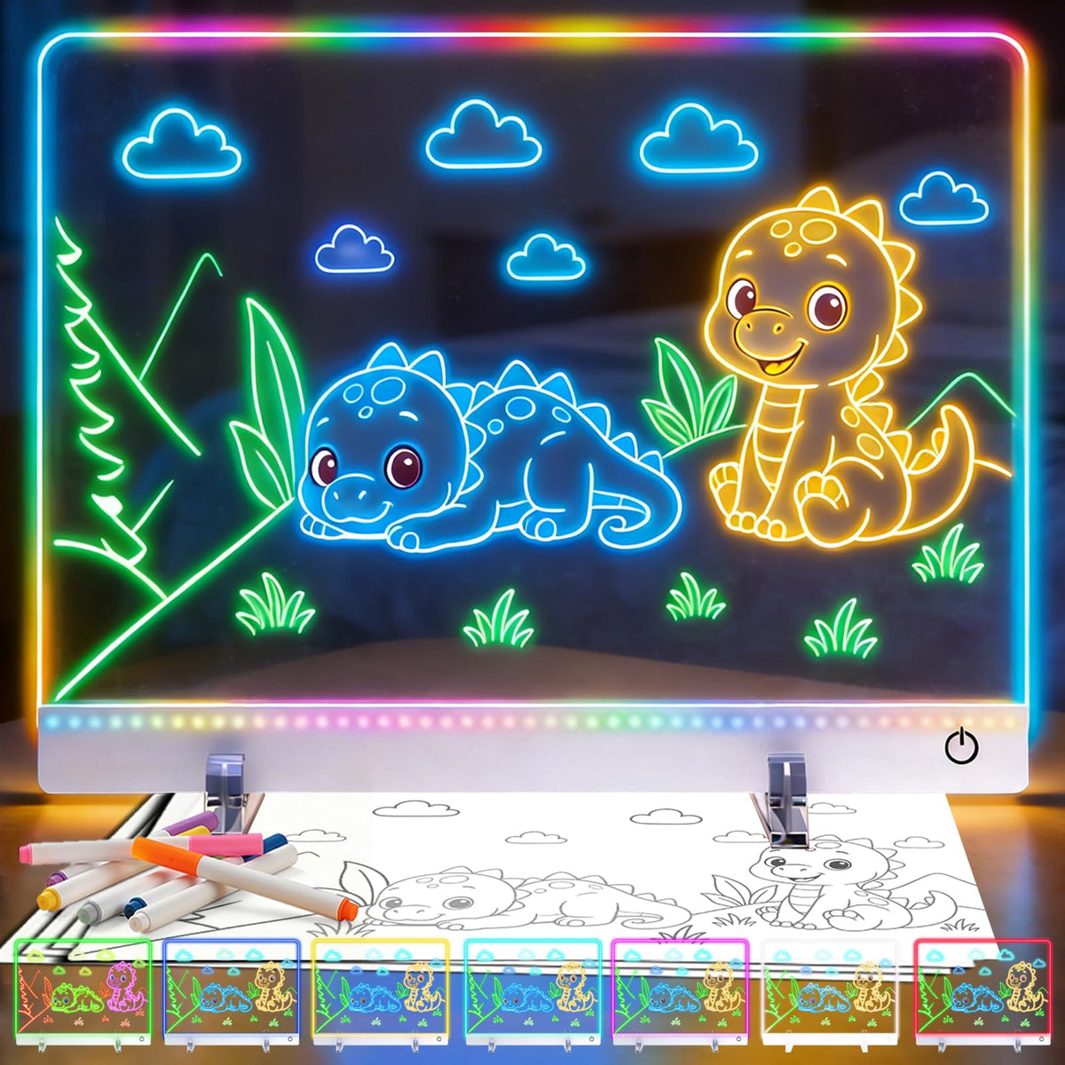 Molufeibe Lumiboard lets kids draw on a smooth, light-diffused surface for vibrant artwork.