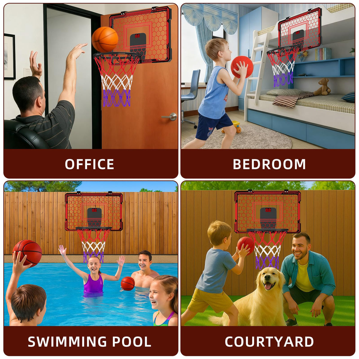 Molutsody mini hoop setup with practice modes and kids' friendly play.