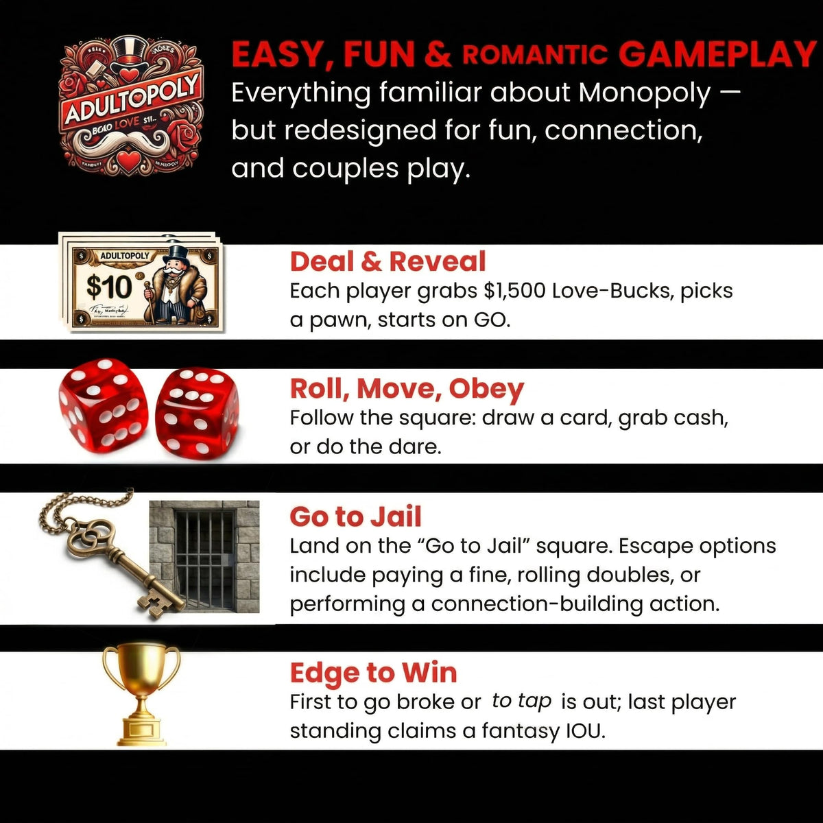 Momentum Boards Adultopoly challenge cards image, prompts that spark storytelling and connection.