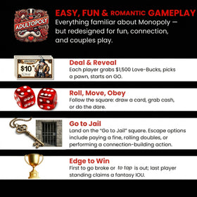 Momentum Boards Adultopoly challenge cards image, prompts that spark storytelling and connection.
