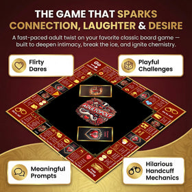 Momentum Boards Adultopoly couple date night setup enhances connection and play.