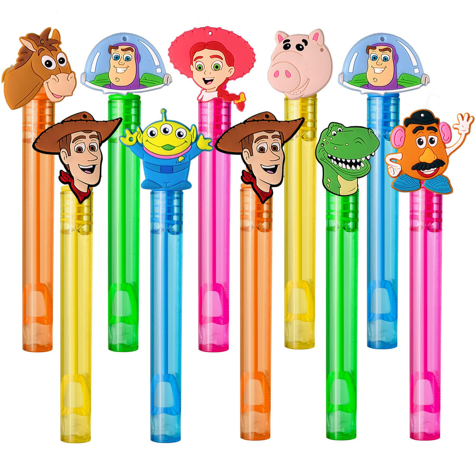 Momkutei bubble wands pack with bright colors for party favors and prizes.