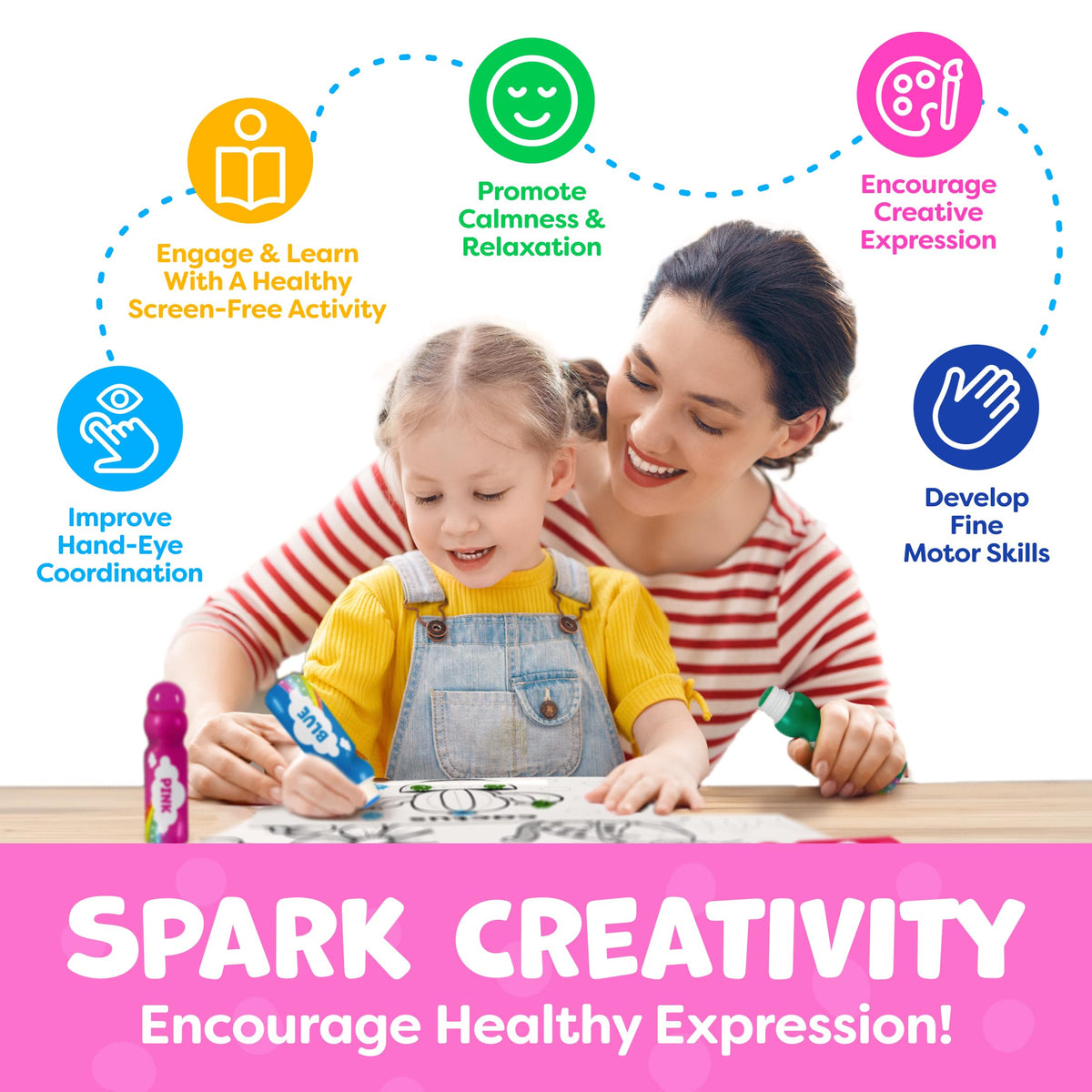Non-toxic washable markers from Momo & Nashi for clean hands