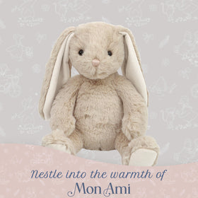 MON AMI Buffy the Bunny 14-inch plush stitching detail shows durable construction.