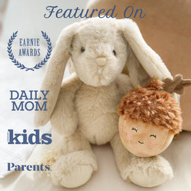 MON AMI Buffy the Bunny 14-inch plush being spot-cleaned for easy care.
