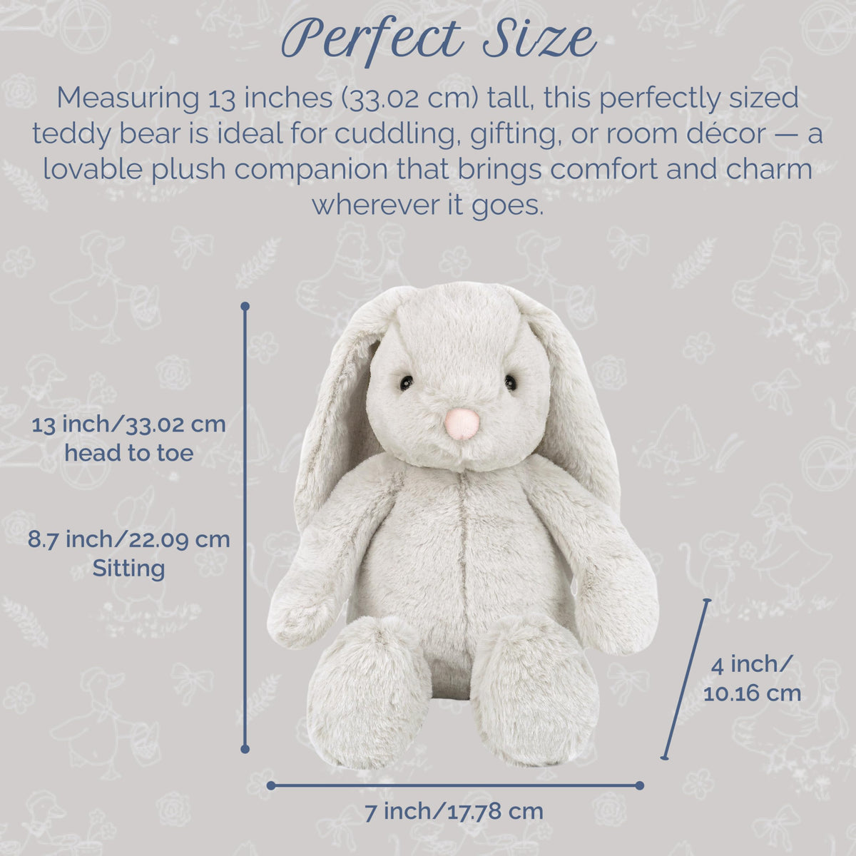 MON AMI Embroidery Paw Ears — detailed craftsmanship adds charm to any child’s stuffed animal collection.
