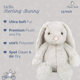 MON AMI Soft Grey White Bunny — comforting nursery decor that warms playtime and cuddle moments.