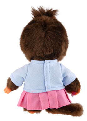 Monchhichi Skirt Girl 8-Inch Plush close-up fur texture highlights premium quality