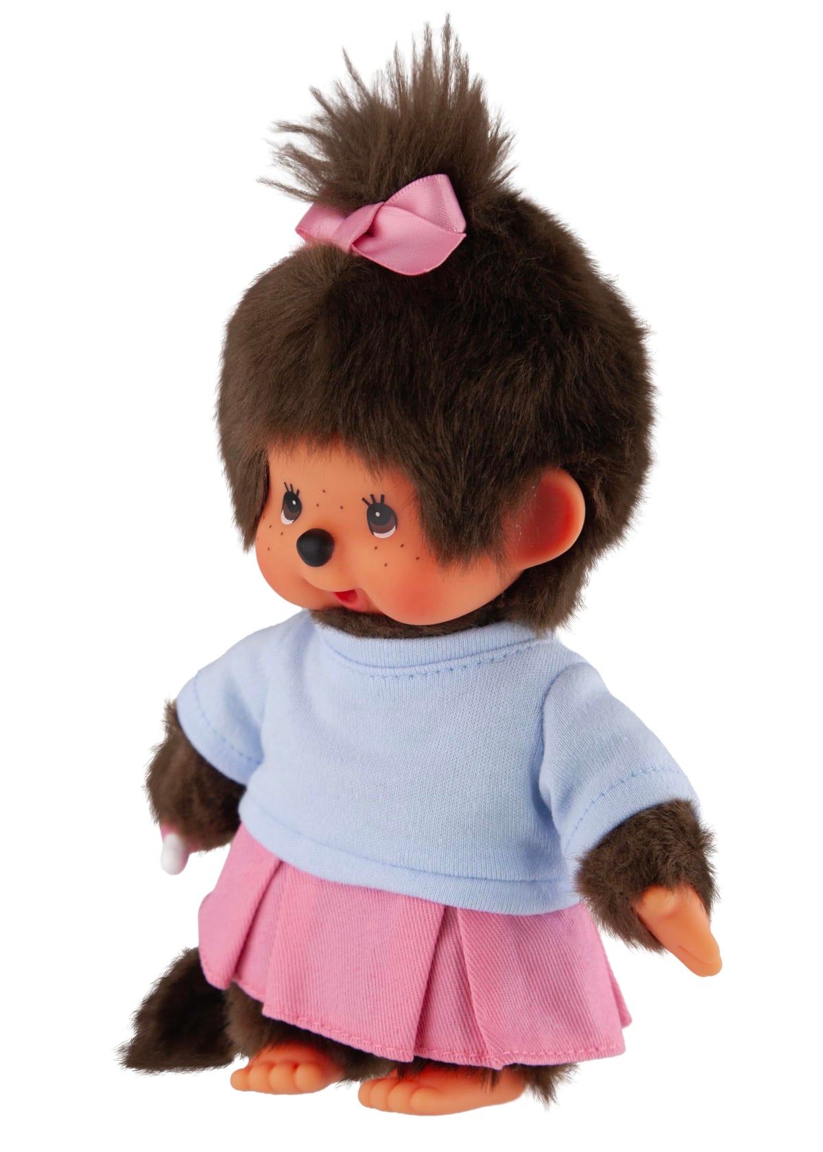 Monchhichi Skirt Girl 8-Inch Plush side view emphasizes huggable size for bedtime