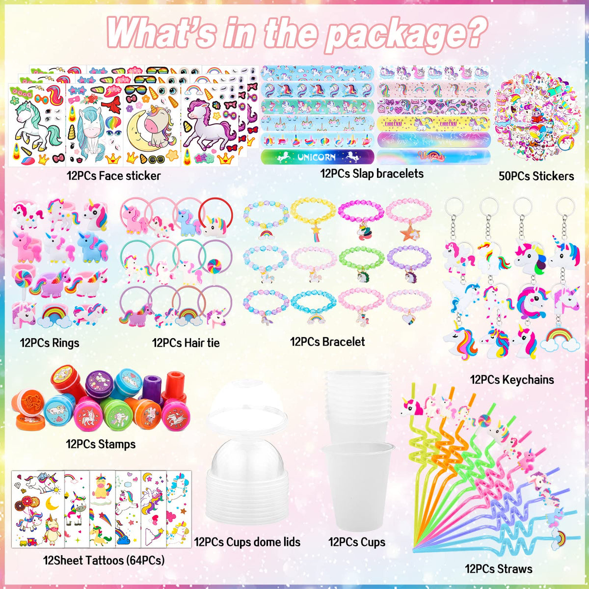 Moncinday unicorn straws for colorful drinks at parties.